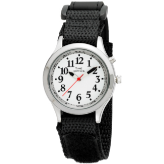 Time Optics Black Velcro talking watch