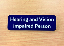 Hearing and Vision Impaired Person Badge (Pin) Blue