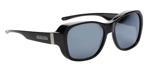 Medium - PPP lens - Timeless Square Shiny Black Fitover - Grey Lens (Sunglasses)