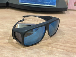 Large - PPP Lens - Navigator Matte Black Fitover - Mirror Lens (Sunglasses)
