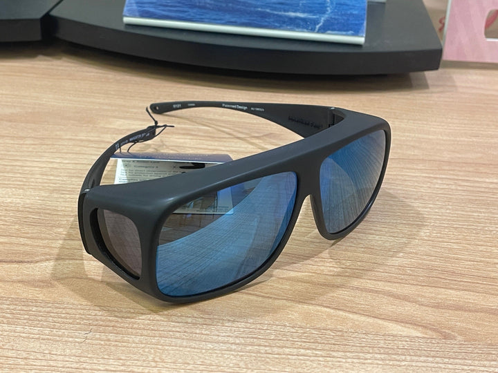 Large - PPP Lens - Navigator Matte Black Fitover - Mirror Lens (Sunglasses)