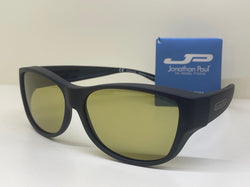 Large - PPP Lens - Trimline Satin Black Fitover - Yellow Lens (Sunglasses)