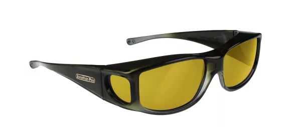 Large - PPP Lens - Jett Olive Charcoal Fitover - Yellow Lens (Sunglasses)