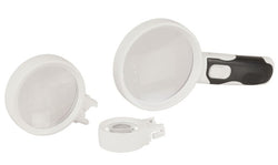 2 LED Hand held magnifier with Interchangeable lens (2.5x, 5x and 16x)