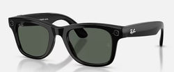 SMALL Shine BK WAYFARER Frame RAY-BAN META Glasses - Transitions lens Green