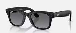 SMALL Matte Black WAYFARER Frame RAY-BAN META Glasses - Transitions lens Grey