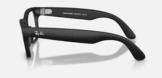 SMALL Matte Black WAYFARER Frame RAY-BAN META Glasses - Transitions lens Grey