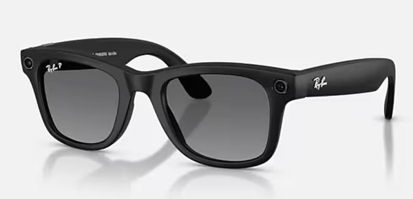 SMALL Matte Black WAYFARER Frame RAY-BAN META Glasses - Graphite Lens