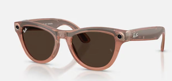 Medium SKYLER PEACH Frame RAY-BAN META AI - Transition Brown Lens