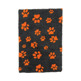 70X100cm - Charcoal with Orange Paws Pet Mat/Bed