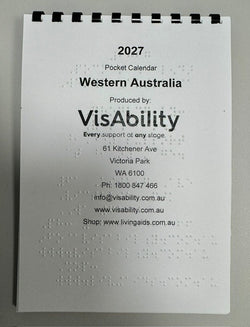 2027- 12 Month Braille Calendar