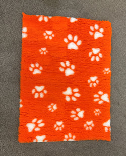 70X100cm - Orange with White Paws Pet Mat/Bed