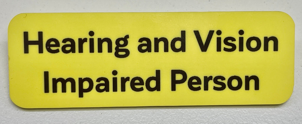 Hearing and Vision Impaired Person Badge (Yellow) – VisAbility Ltd ...