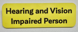 Hearing and Vision Impaired Person Badge (Yellow)
