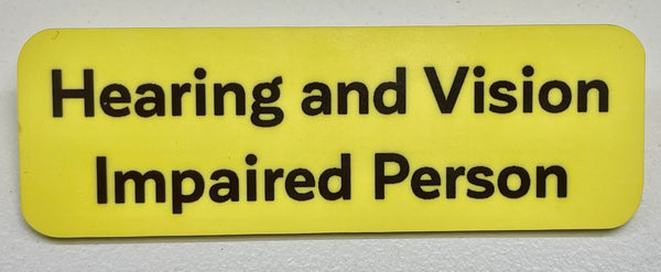 Hearing and Vision Impaired Person Badge (Yellow)