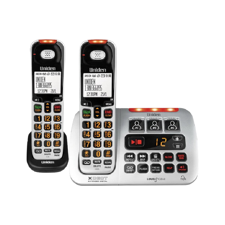 UNIDEN SSE45+1 Silver Corded and Cordless Adaptive/vision Impaired Phone