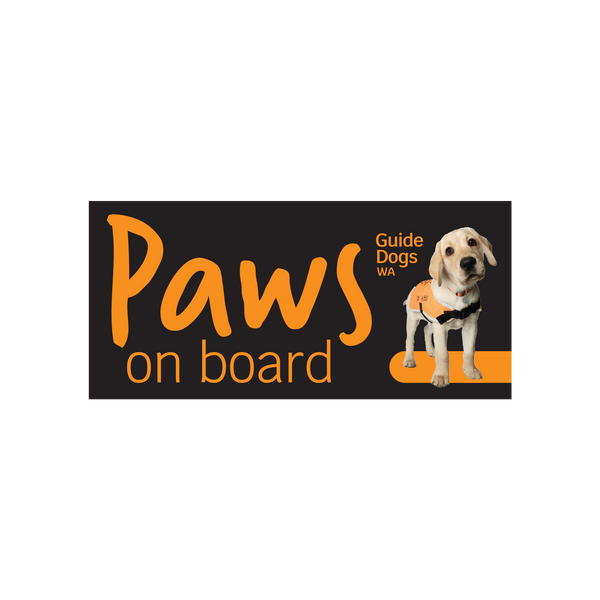 Guide Dogs WA PAWS on Board Sticker