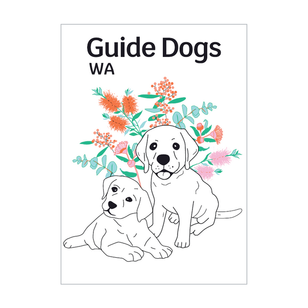 HAND TOWEL - Guide Dogs WA - 2 Dogs design