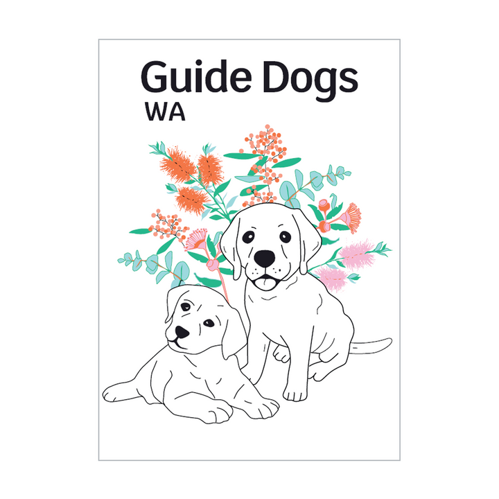 HAND TOWEL - Guide Dogs WA - 2 Dogs design