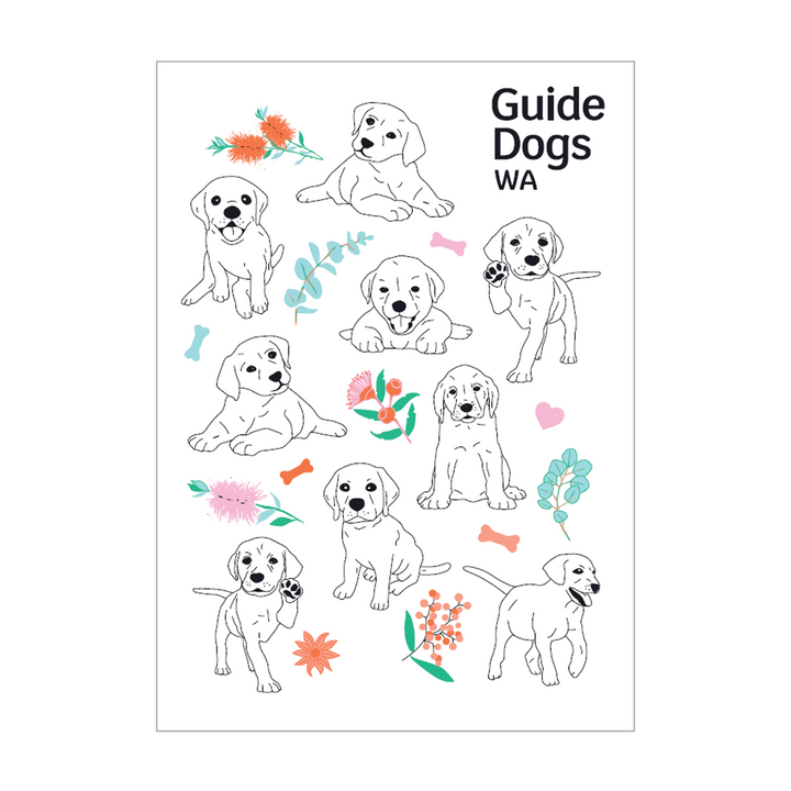 HAND TOWEL - Guide Dogs WA - Puppy Dogs