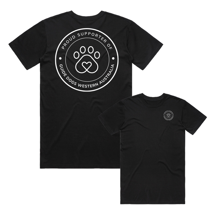 L - Black - Guide Dogs WA Supporter Staple Short Sleeve Tee