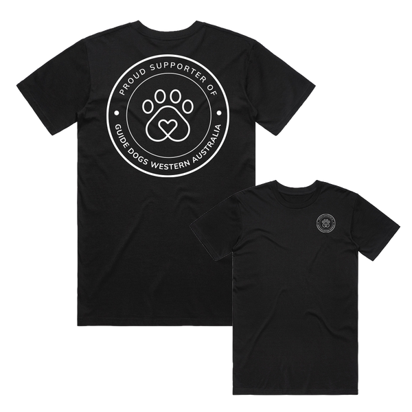 XXL - Black - Guide Dogs WA Supporter Staple Short Sleeve Tee
