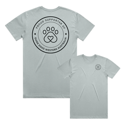 M - Smoke Grey Guide Dogs WA Supporter Staple Short Sleeve Tee