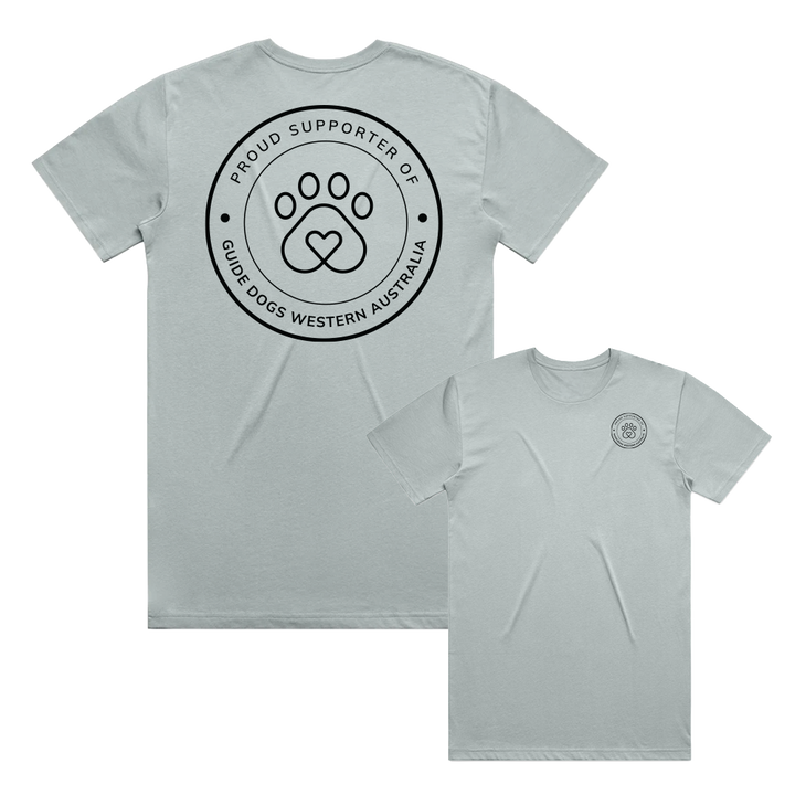 XL - Smoke Grey Guide Dogs WA Supporter Staple Short Sleeve Tee