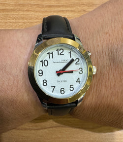 32mm Talking Watch 2 tone Leather