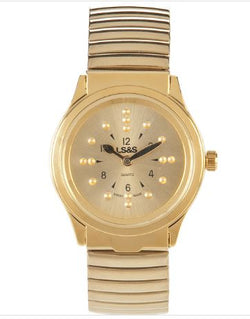 Gold Braille Watch - Ladies Expansion band