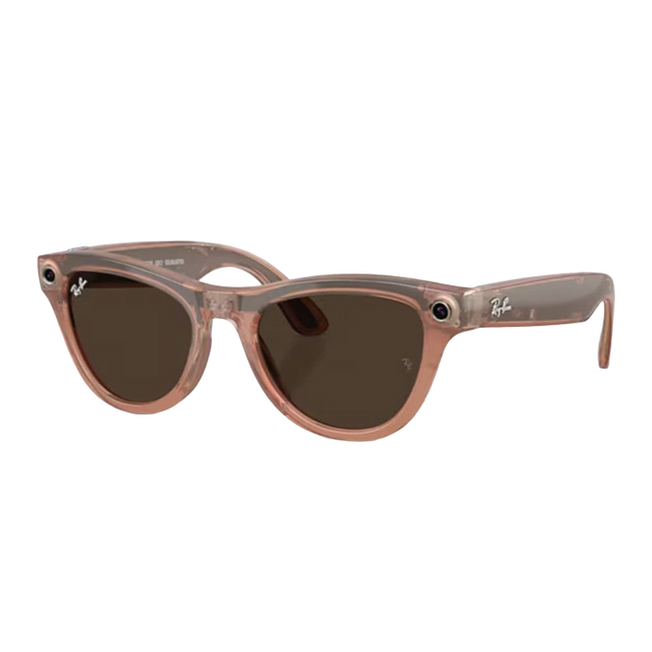 Medium SKYLER PEACH Frame RAY-BAN META AI - Transition Brown Lens