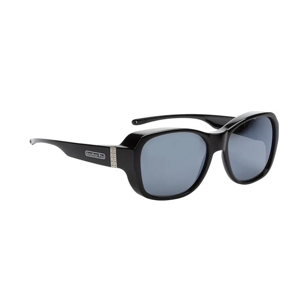 Medium - PPP lens - Timeless Square Shiny Black Fitover - Grey Lens (Sunglasses)