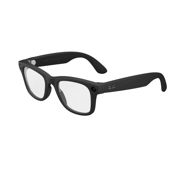 LARGE Matte Black WAYFARER Frame RAY-BAN META AI - Clear lens
