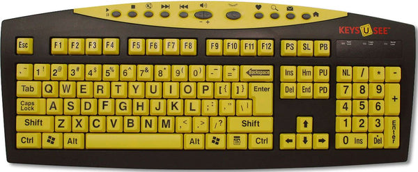 Keyboard with Keys-U-See Black on Yellow Keys