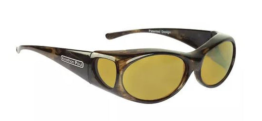 Small - PPP lens - Aurora Brown Marble Fitover - Yellow Lens (Sunglasses)