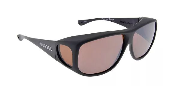 XL - PPP Lens - Aviator Matte Black Fitover - Amber Lens (Sunglasses)