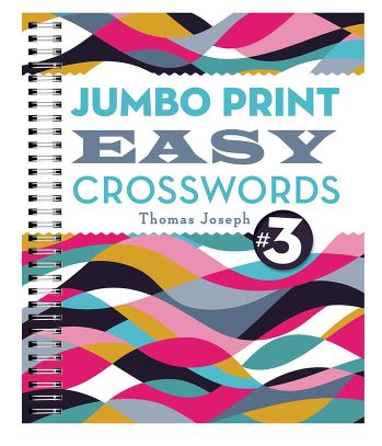 Jumbo print easy crosswords book 3. Puzzle book